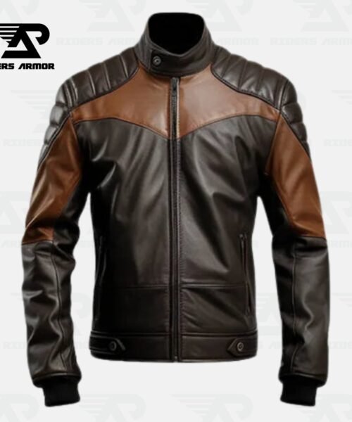 RoadKing Dual-Tone Leather Biker Jacket