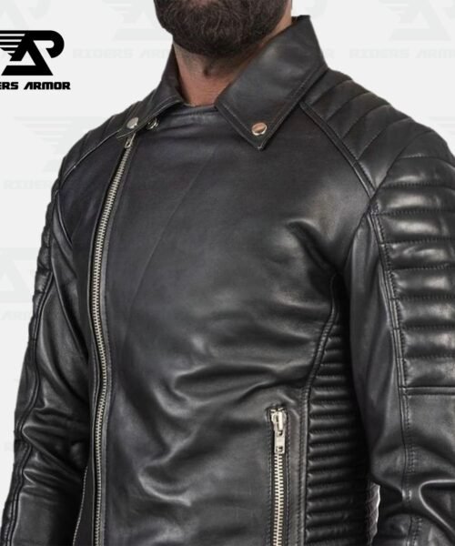 ViperX Ariston Black Leather Biker Jacket