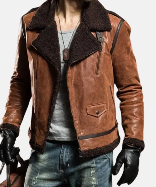 Falcon Brown Real Shearling Sheepskin Jacket