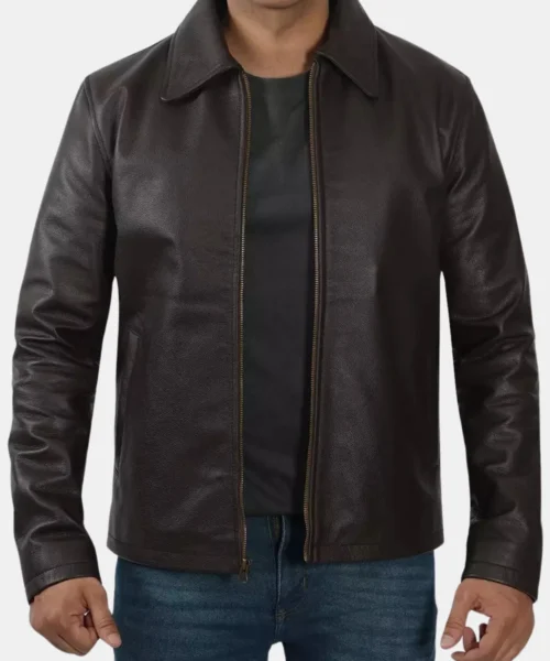 Hawthorn Dark Brown Cowhide Leather Jacket