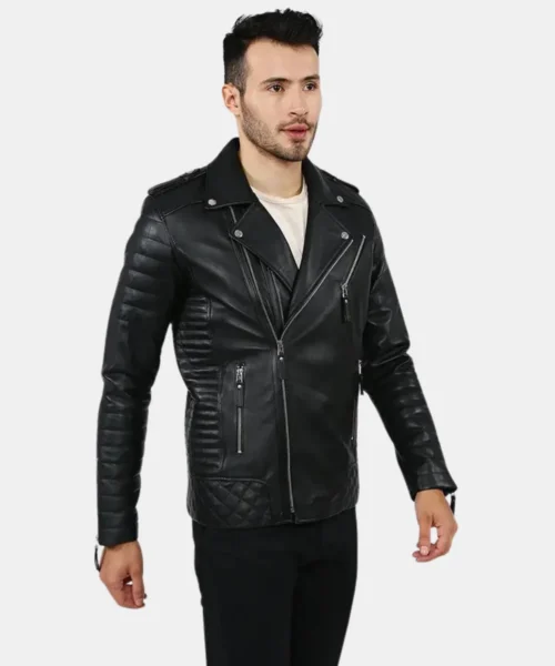 Onyx Quilted Black Lambskin Leather Jacket