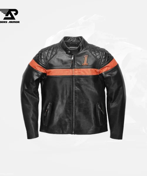 Victory Sweep Men’s Vintage Black Leather Jacket