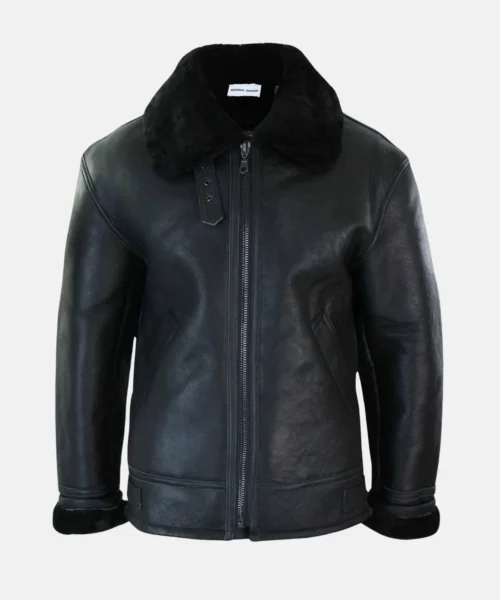 Vortex B3 Shearling Sheepskin Pilot Jacket – Black Edition