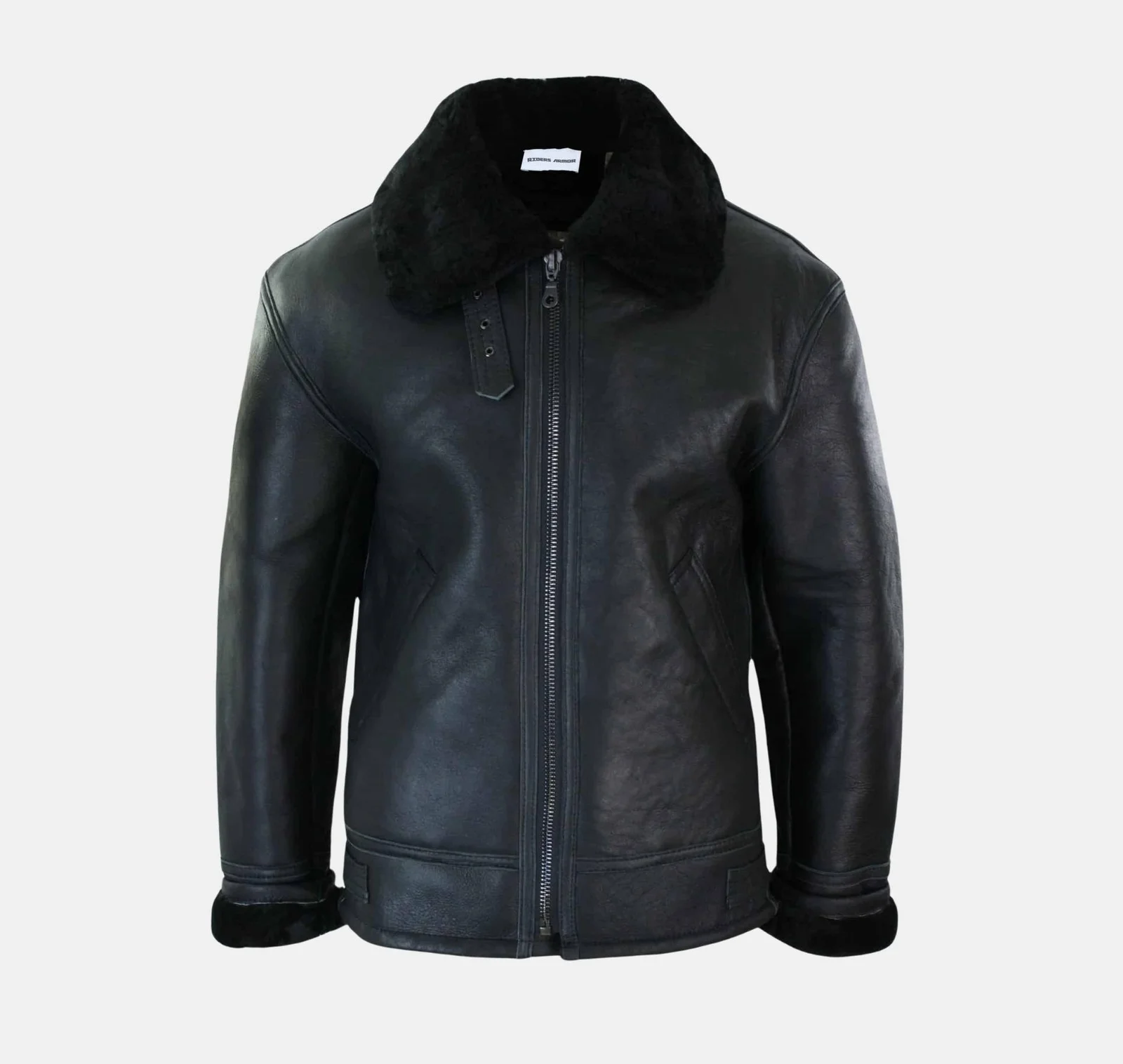 Vortex B3 Shearling Sheepskin Pilot Jacket – Black Edition